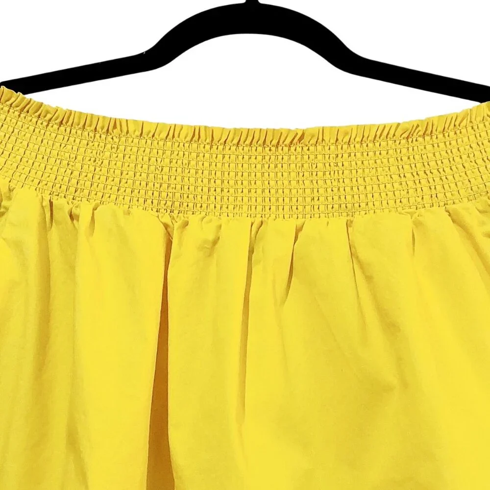 J. Crew Cotton Off-the-Shoulder Top Blouse Vivid Lemon Yellow Vacation/Preppy 4
